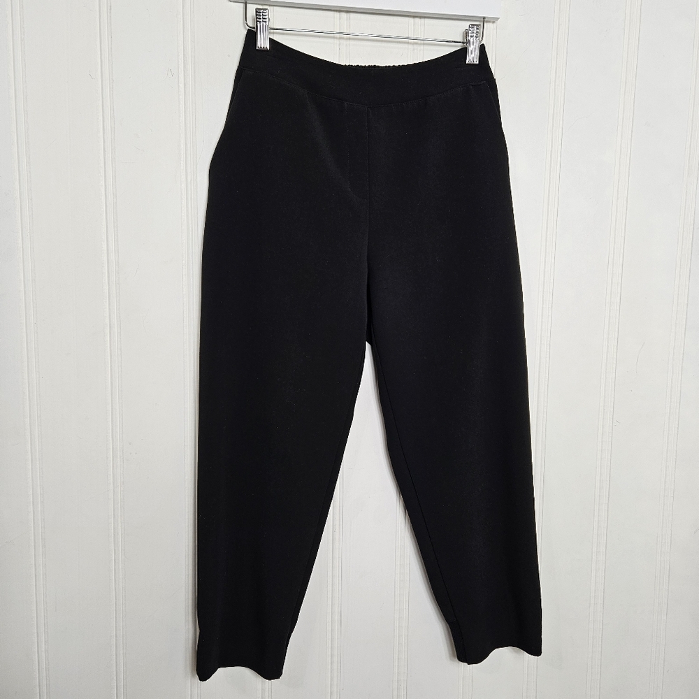 Rooka Pants Womens Size L Black Pull On Crop Jogger Hem Elastic Waistband - Picture 2 of 14